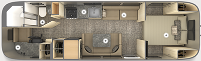 Airstream Flying Cloud 30FB Office interior: starting at US$107,500.