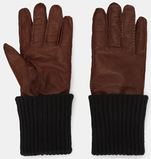 Ami Paris men's Gloves in leather & wool.