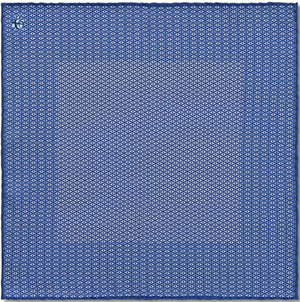 Canali men's Blue Silk Pocket Square with Geometric Motif: US$69.