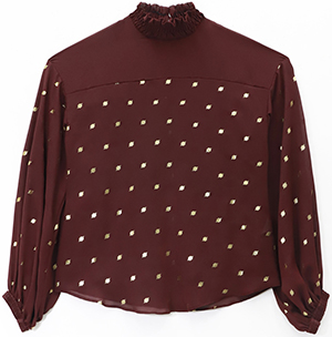 CoStume National Gathered Collar Dot Blouse.