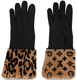 Louis Vuitton women's Leogram Fur Gloves: US$1,380.