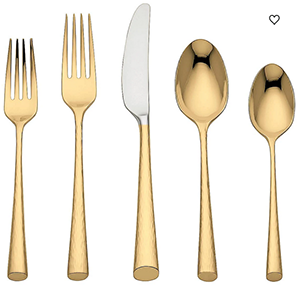 Marchesa Gold Imperial Caviar 5-piece Flatware Place Setting: US$100.