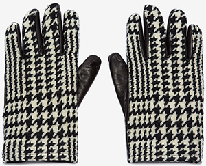 Alexander McQueen men's Houndstooth Leather Gloves: US$325.