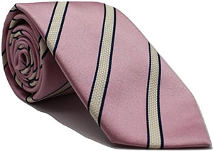 Andrew's Milano Pink with White Stripes Extra Long Necktie: $79.