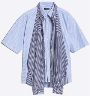 Balenciaga men's Striped short sleeves & long sleeves shirts with two wearing options: US$1,490.