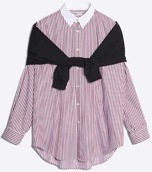 Balenciaga women's Sweater mixed with striped shirt with two wearing options: US$1,290.