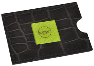 Elie Bleu Credit Card Holder Brown Matt Crocodile (Pistachio): €300.