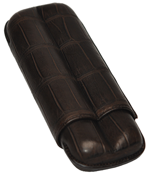 Elie Bleu Cigar Case For 2 Cigars 'Calibre' 27 Genuine Matt Brown Crocodile: €1,120.