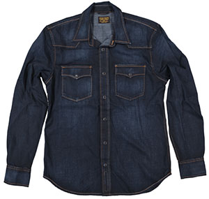 Jean Shop NYC Garth, Crosby western style shirt in washed navy: US$150.