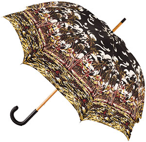 Oertel Handmade Ladies Umbrella Classic Paisley - Brown/Gold