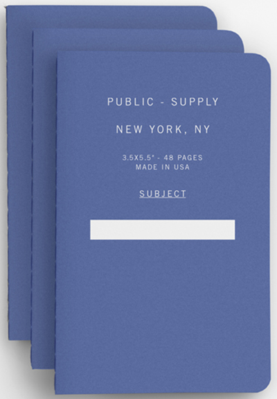 Brooklyn Tailors Public-Supply 3-Pack 3.5-inch × 5.5-inch Notebooks in Blue: US$14.