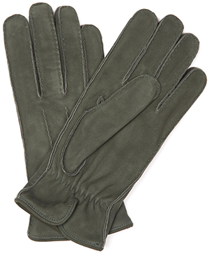 Timothy West Loden Green Nubuck Suede Gloves: £155.