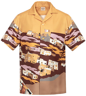 Tod's women's shirt in color-contrast printed fabric with button fastening & upper pocket: US$695.