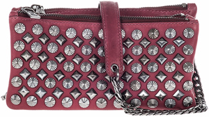 Ash Domino Womens Studded Crossbody Wine Leather: US$195.