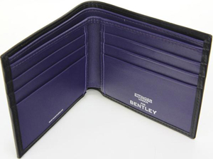 Bentley Ettinger Leather Billfold Black/Purple Men's Wallet: £120.