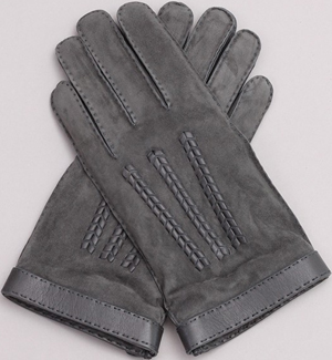 mens gray leather gloves