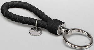 Bottega Veneta Nero Intrecciato Nappa Men's Key Ring: US$390.