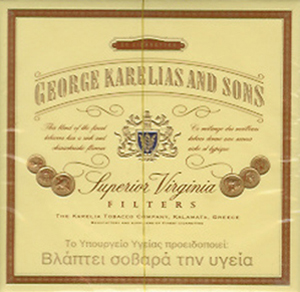 George Karelias and Sons' classic Virginia tobacco cigarettes.