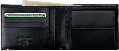 S.T. Dupont Coin Purse Billfold 4CC Elysée Black Wallet.