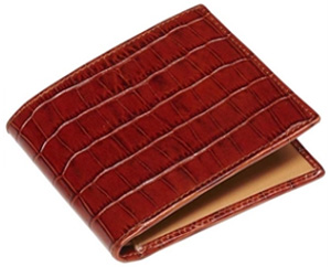 Emmett London Cognac Textured Folding Leather Wallet: £145.