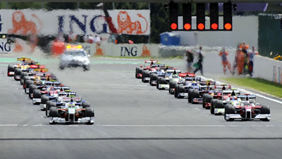 Starting grid at Formula 1 Grand Prix.