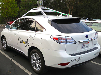 Lexus RX450h retrofitted as a Google driverless car.