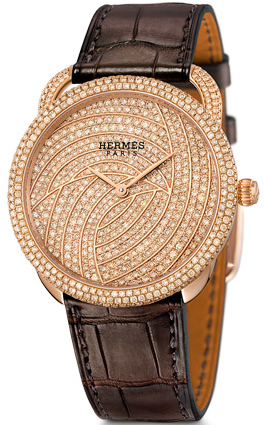 Hermès Arceau rose gold set with brown diamonds watch: US$88,200.