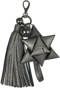 Anya Hindmarch Pewter Crinkle Leather Bedecked Trinket Keyring: £195.