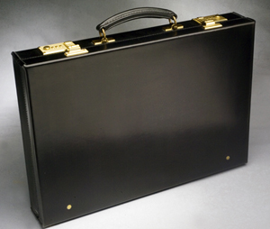 John Lobb Black Hide Attache Case.