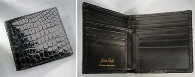 John Lobb textured crocodile leather wallet.