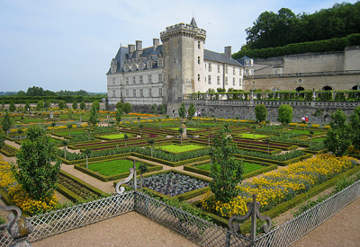 The kitchen garden of Château de Villandry (Indre-et-Loire), France.