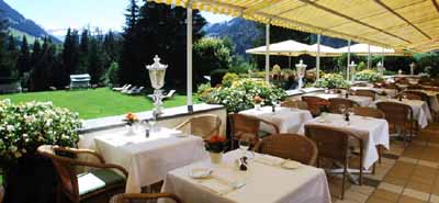 La Grande Terrasse at the Gstaad Palace hotel.