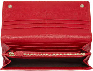 Mulberry Women's Bow Continental Bright Red Shiny Goat Wallet: US$500.