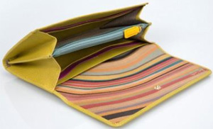 Paul Smith Yellow Large Tri-Fold Leather Purse: US$435.