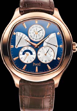 Piaget Emperador cushion-shaped Perpetual calendar, automatic, rose gold watch.