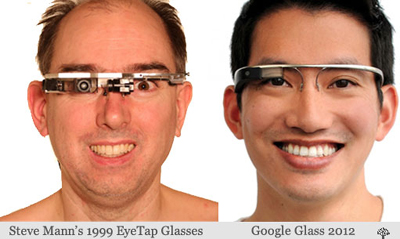 Steve Mann's 1999 Eye Tap Glasses & Google Glass 2012.