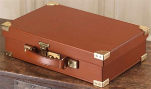 Purdey oak framed and angus hide leather day box: £4,500.