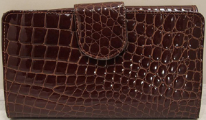 Roberto Botticelli Burgundy Color Cayman Wallet, Zipper For Coins - 18 Credit Card Holders: US$350.