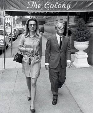 Lee Radziwill and Truman Capote outside the Colony, 1968.