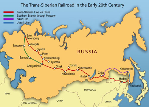 Trans-Siberian Railway Express' routes.