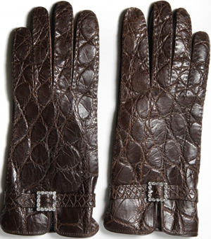 Domenico Vacca Genuine Alligator & Leather Women's Gloves: US$1,850.