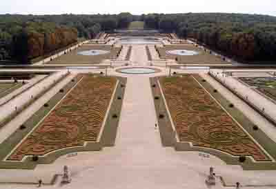 Gardens of the Château de Vaux-le-Vicomte designed by André Le Nôtre (1613-1700). French landscape architect and the principal gardener of King Louis XIV of France.