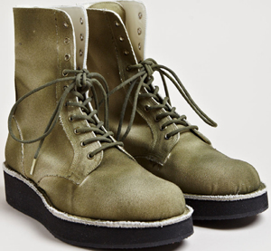 Yohji Yamamoto men's Canvas Platform Boots from SS13 collection in khaki: £874.