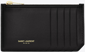 Saint Laurent Signature 4 Fragments Zipped Case in Black Leather: £170.