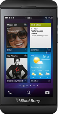 Blackberry Z10 smartphone.