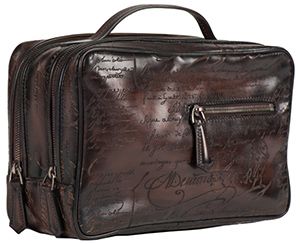 Berluti Venezia Gloria Scritto leather toiletry bag.