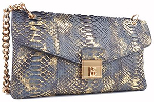 Roberto Botticelli black python bag with golden shadow: €989.