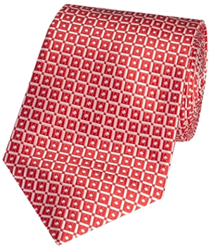 Hawes & Curtis red linked squares 100% silk woven tie: £29.