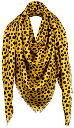 Yayoi Kusama for Louis Vuitton Monogram Dots Infinity Yellow Shawl: US$860.