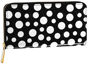 Yayoi Kusama for Louis Vuitton Monogram Vernis Dots Infinity Zippy Black Wallet: US$1,050.